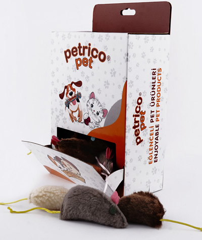 PCAT-055 Peluş Hışırtılı İpli Fare